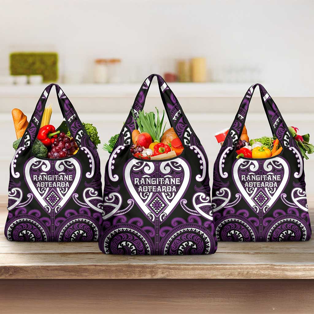 Aotearoa Rangitane Grocery Bag Maori Tribal Pattern