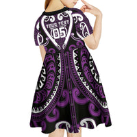 Custom Aotearoa Rangitane Kid Short Sleeve Dress Maori Tribal Pattern LT05 - Polynesian Pride