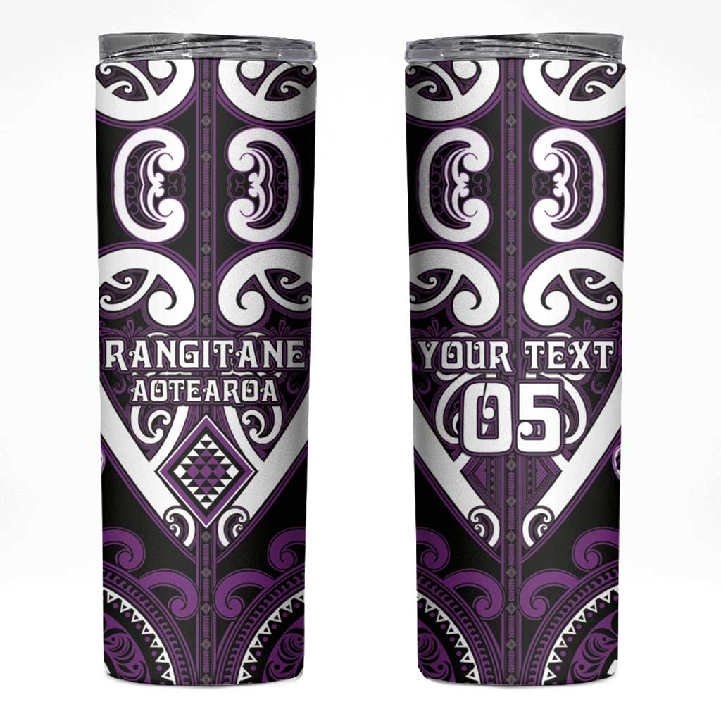 Custom Aotearoa Rangitane Skinny Tumbler Maori Tribal Pattern