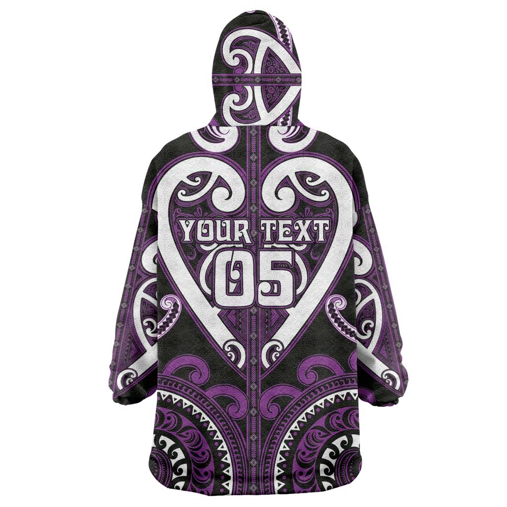 Custom Aotearoa Rangitane Wearable Blanket Hoodie Maori Tribal Pattern