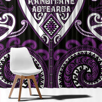 Aotearoa Rangitane Window Curtain Maori Tribal Pattern