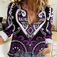 Custom Aotearoa Rangitane Women Casual Shirt Maori Tribal Pattern