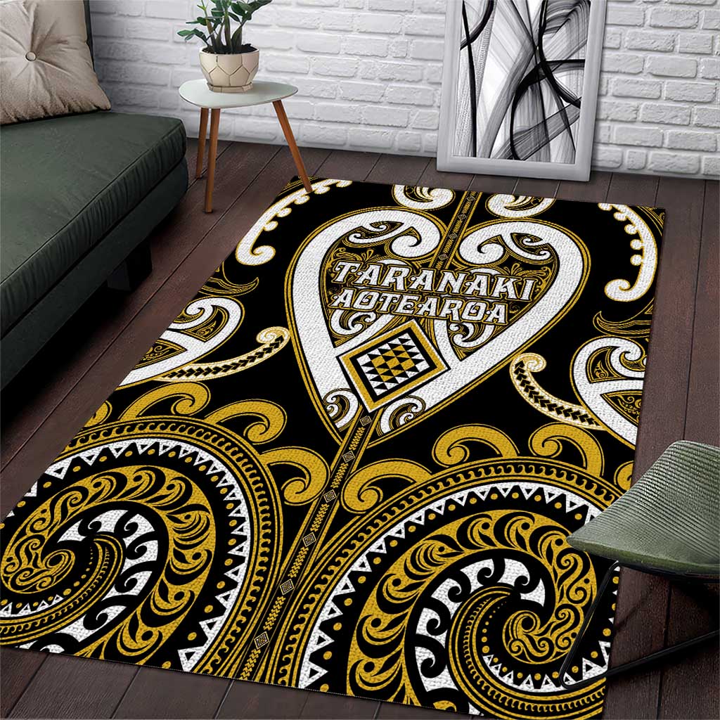 Aotearoa Taranaki Area Rug Maori Tribal Pattern