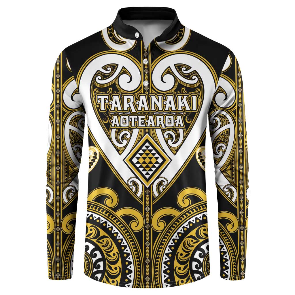 Custom Aotearoa Taranaki Button Sweatshirt Maori Tribal Pattern