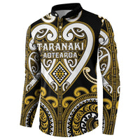 Custom Aotearoa Taranaki Button Sweatshirt Maori Tribal Pattern
