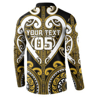 Custom Aotearoa Taranaki Button Sweatshirt Maori Tribal Pattern