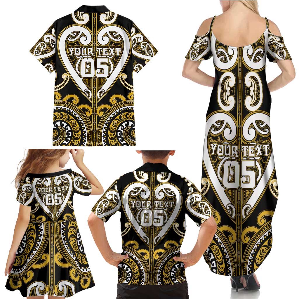 Custom Aotearoa Taranaki Family Matching Summer Maxi Dress and Hawaiian Shirt Maori Tribal Pattern
