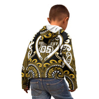 Custom Aotearoa Taranaki Kid Hoodie Maori Tribal Pattern