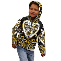 Custom Aotearoa Taranaki Kid Hoodie Maori Tribal Pattern