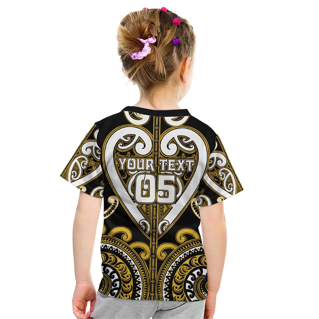 Custom Aotearoa Taranaki Kid T Shirt Maori Tribal Pattern LT05 - Polynesian Pride
