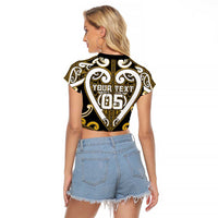 Custom Aotearoa Taranaki Raglan Cropped T Shirt Maori Tribal Pattern LT05 - Polynesian Pride