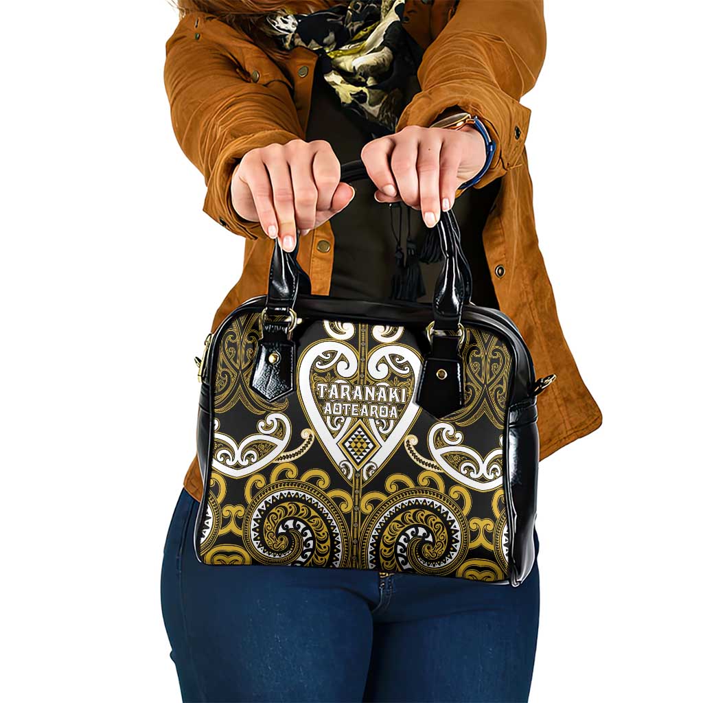 Aotearoa Taranaki Shoulder Handbag Maori Tribal Pattern