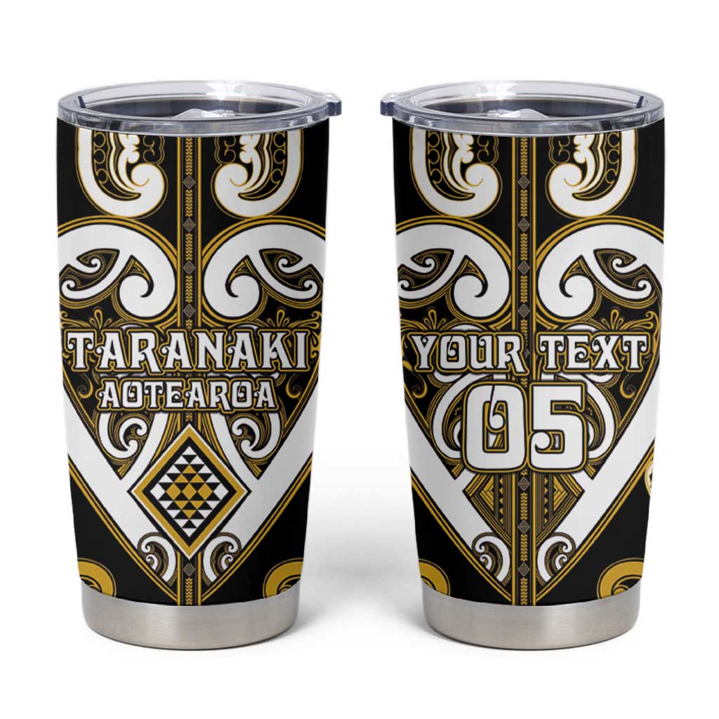 Custom Aotearoa Taranaki Tumbler Cup Maori Tribal Pattern LT05 Yellow - Polynesian Pride