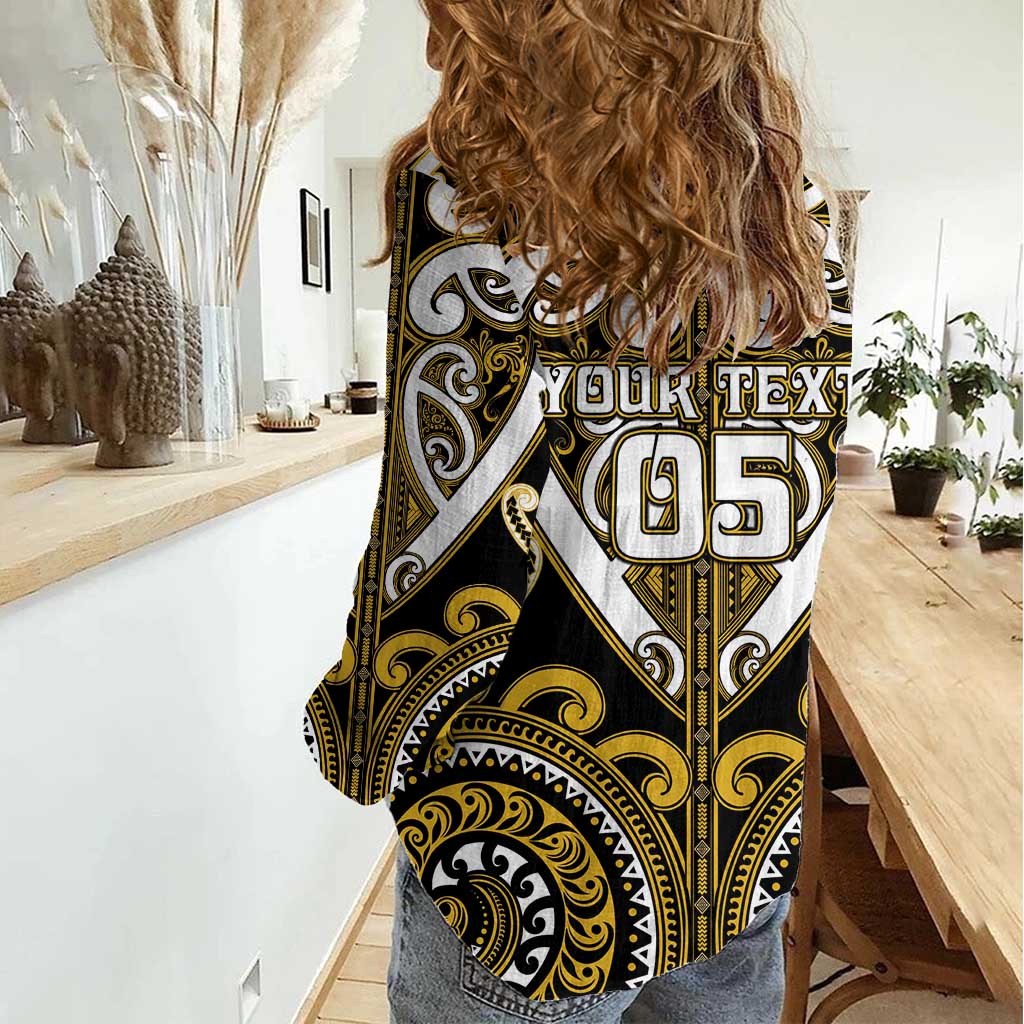 Custom Aotearoa Taranaki Women Casual Shirt Maori Tribal Pattern