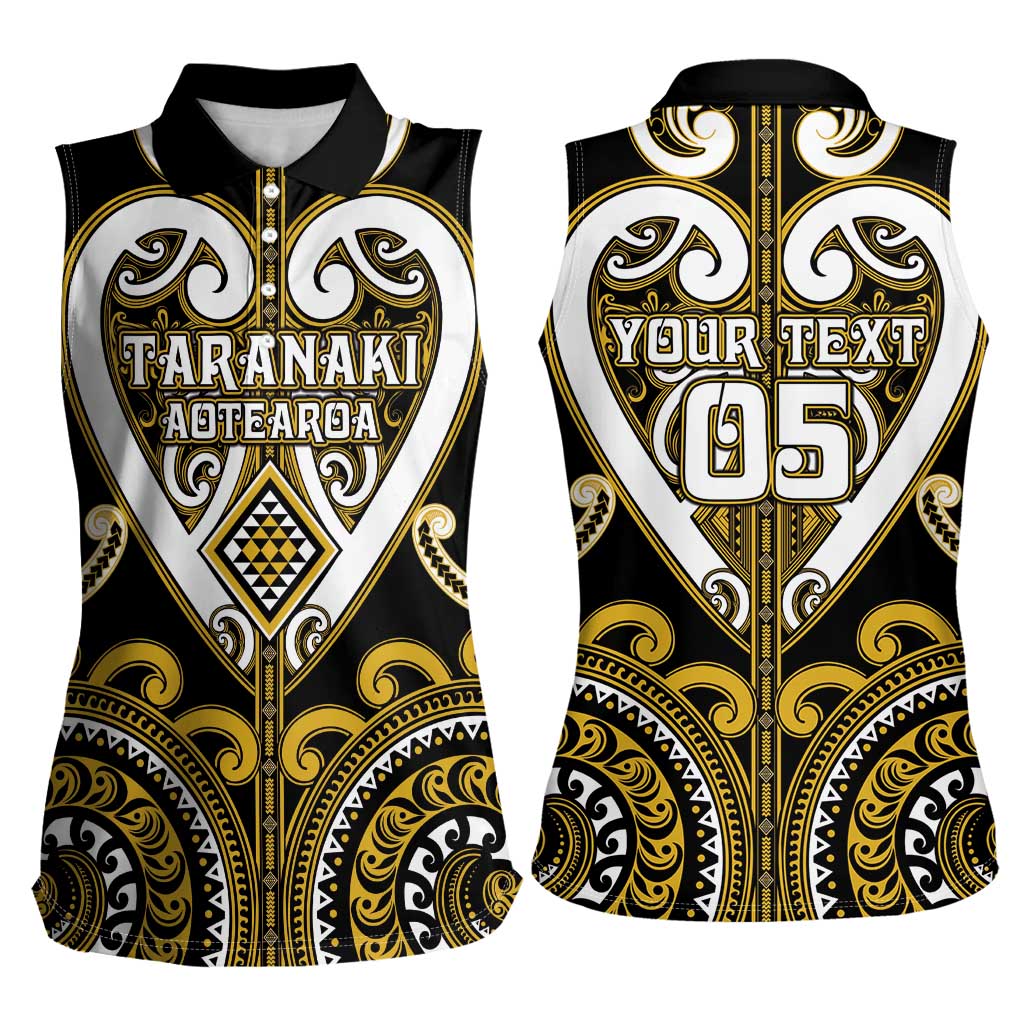Custom Aotearoa Taranaki Women Sleeveless Polo Shirt Maori Tribal Pattern