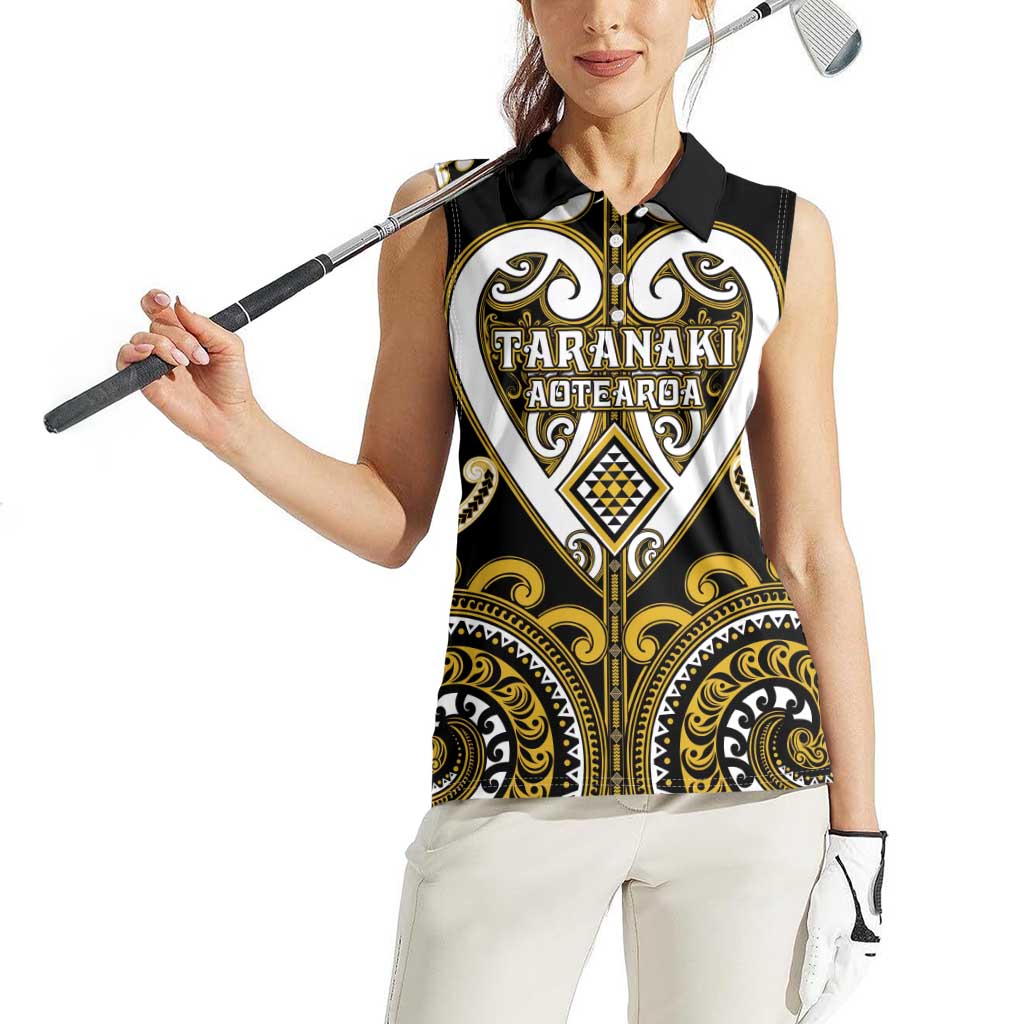 Custom Aotearoa Taranaki Women Sleeveless Polo Shirt Maori Tribal Pattern