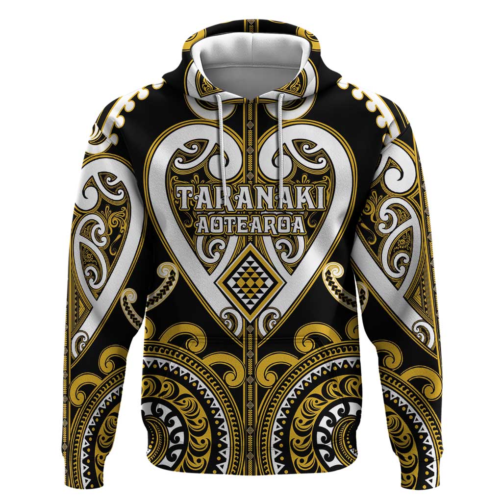 Custom Aotearoa Taranaki Zip Hoodie Maori Tribal Pattern