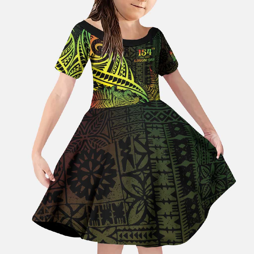 Personalised Fiji Lovoni Day Family Matching Summer Maxi Dress and Hawaiian Shirt 154th Years