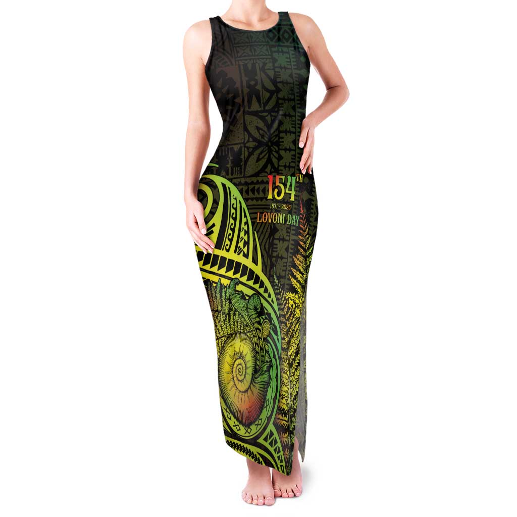 Personalised Fiji Lovoni Day Family Matching Tank Maxi Dress and Hawaiian Shirt 154th Years