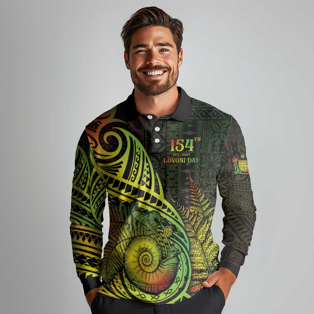 Personalised Fiji Lovoni Day Long Sleeve Polo Shirt 154th Years