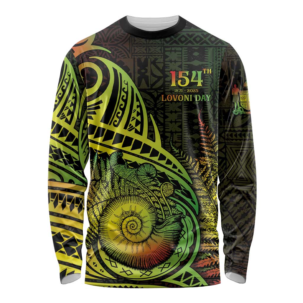 Personalised Fiji Lovoni Day Long Sleeve Shirt 154th Years LT05 Unisex Reggae - Polynesian Pride