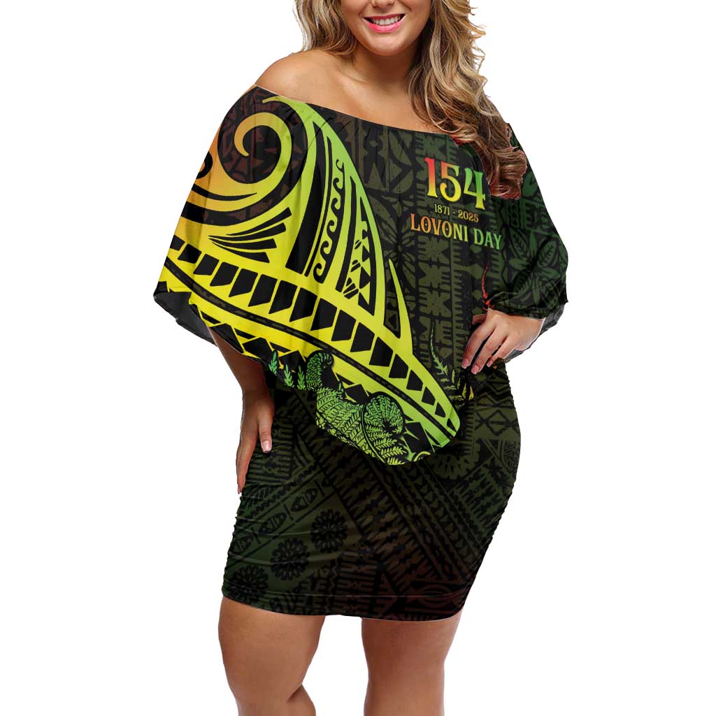 Personalised Fiji Lovoni Day Off Shoulder Short Dress 154th Years