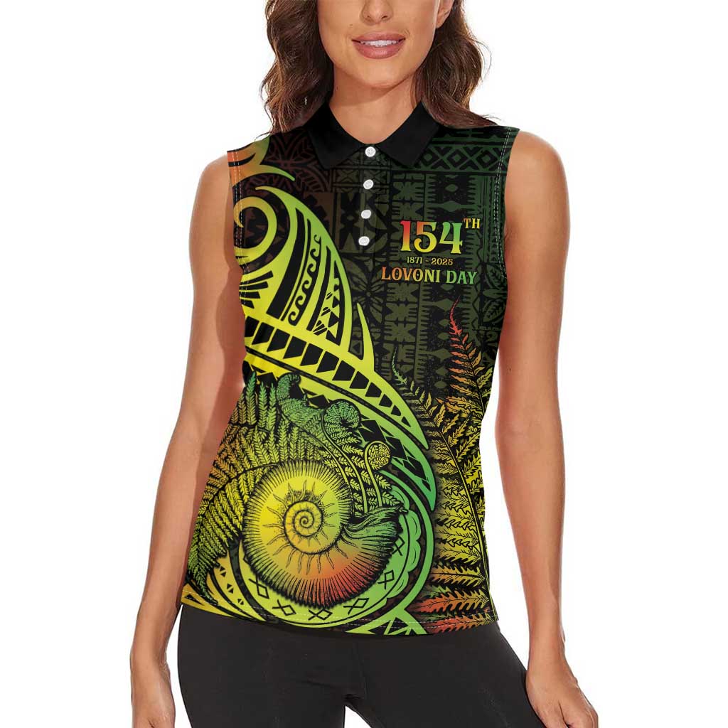 Personalised Fiji Lovoni Day Women Sleeveless Polo Shirt 154th Years