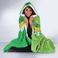 Fiji Lovoni Hooded Blanket Fijian Tapa Salusalu Green Glitter LT05 - Polynesian Pride