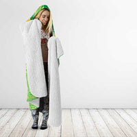 Fiji Lovoni Hooded Blanket Fijian Tapa Salusalu Green Glitter LT05 - Polynesian Pride