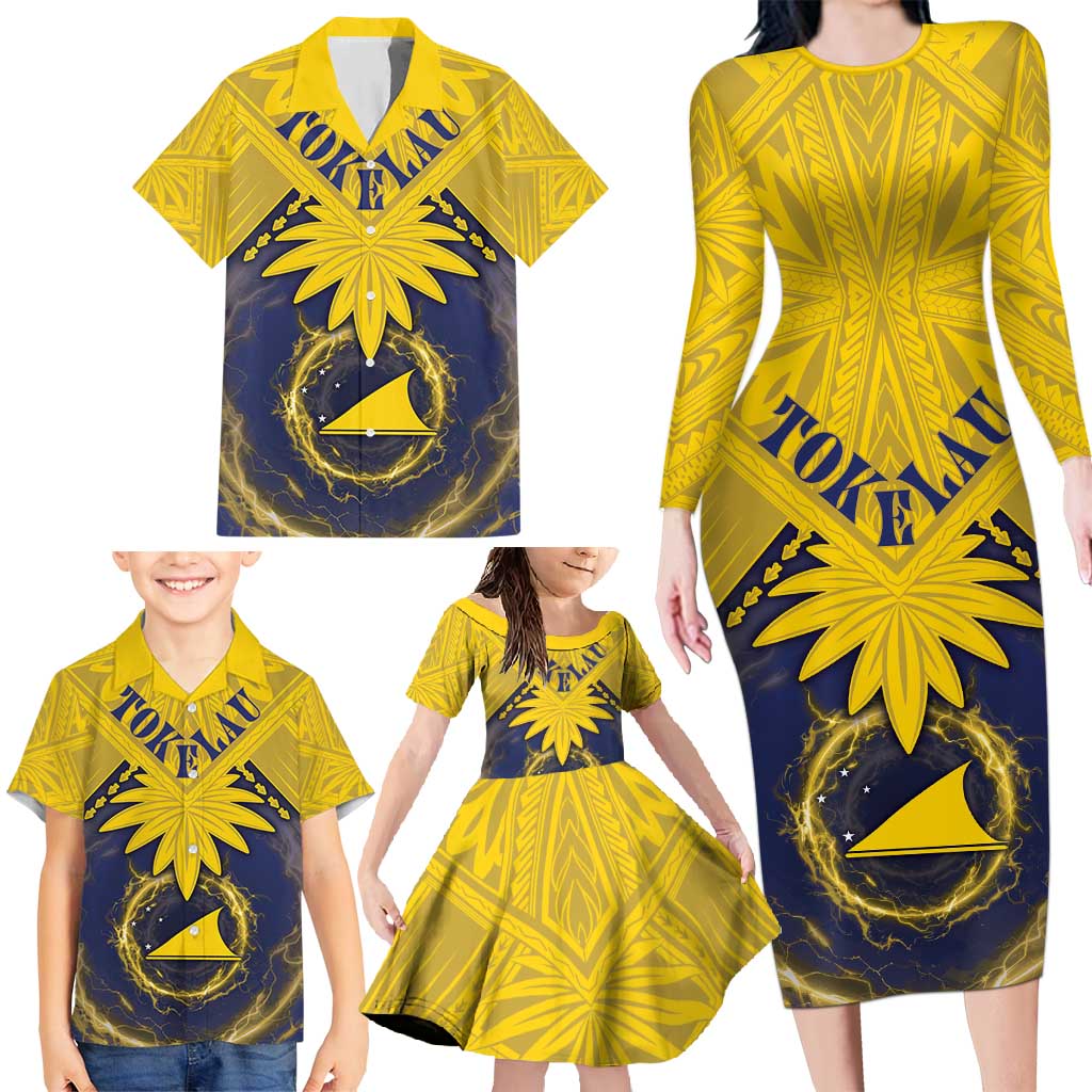 Tokelau Tokehega Day Family Matching Long Sleeve Bodycon Dress and Hawaiian Shirt National Badge Special Style - Polynesian Pride
