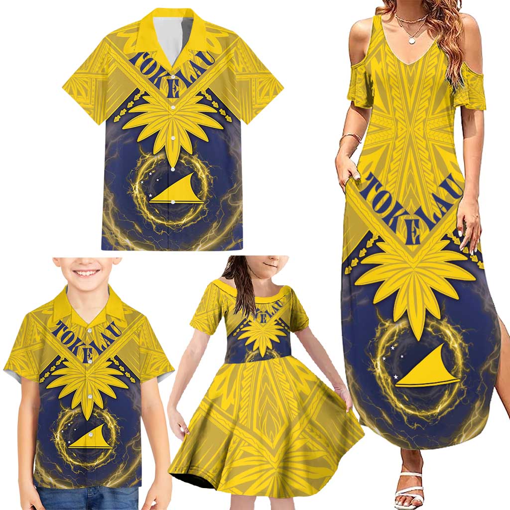 Tokelau Tokehega Day Family Matching Summer Maxi Dress and Hawaiian Shirt National Badge Special Style - Polynesian Pride
