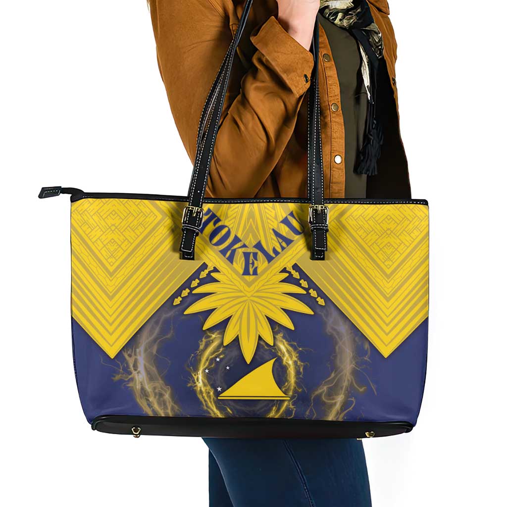 Tokelau Tokehega Day Leather Tote Bag National Badge Special Style - Polynesian Pride