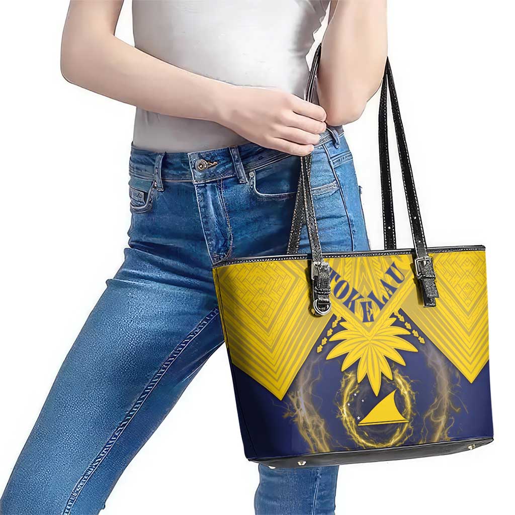 Tokelau Tokehega Day Leather Tote Bag National Badge Special Style - Polynesian Pride