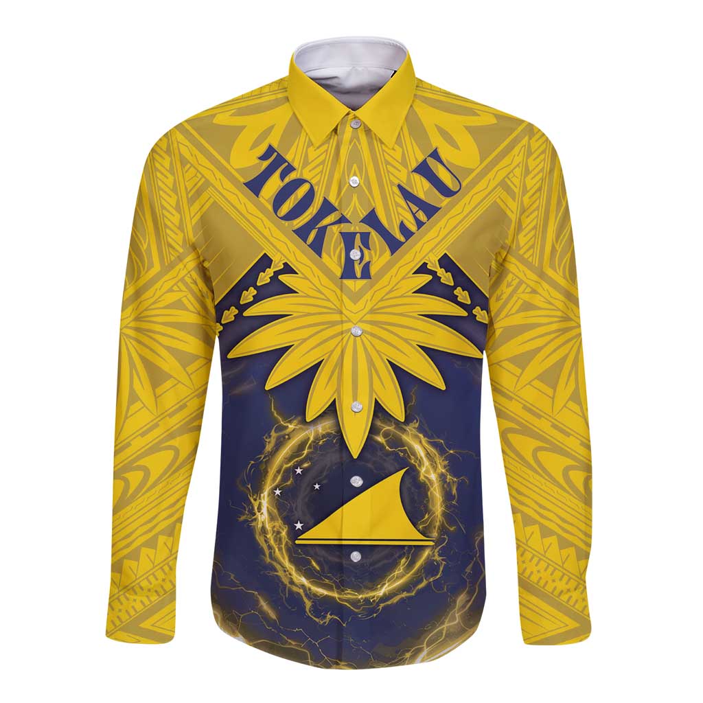 Tokelau Tokehega Day Long Sleeve Button Shirt National Badge Special Style - Polynesian Pride