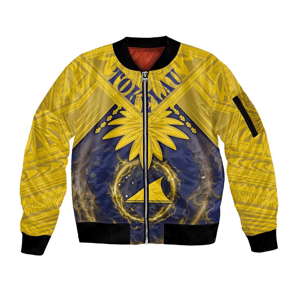 Tokelau Tokehega Day Sleeve Zip Bomber Jacket National Badge Special Style - Polynesian Pride