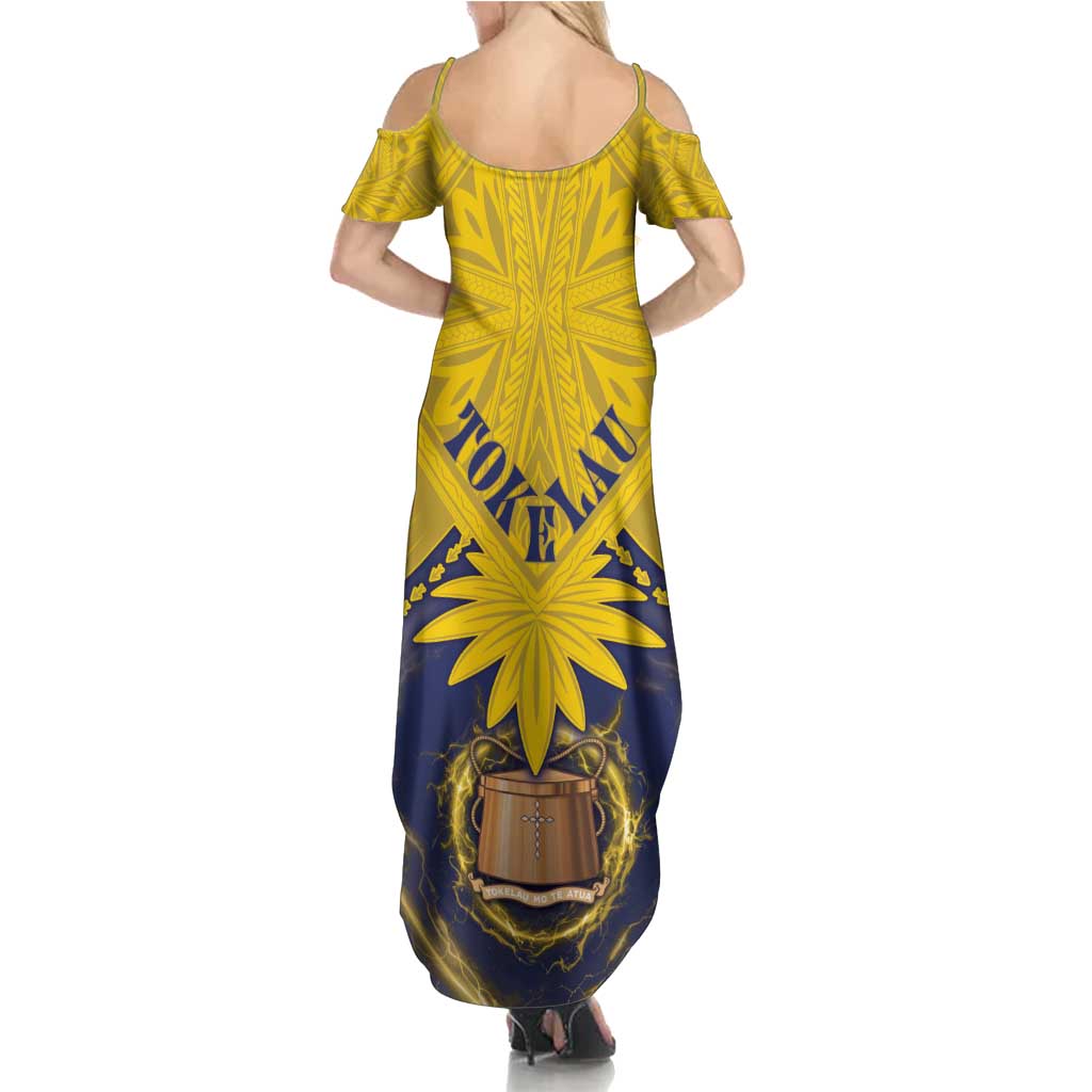 Tokelau Tokehega Day Summer Maxi Dress National Badge Special Style - Polynesian Pride
