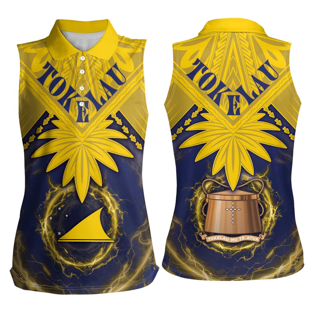Tokelau Tokehega Day Women Sleeveless Polo Shirt National Badge Special Style - Polynesian Pride