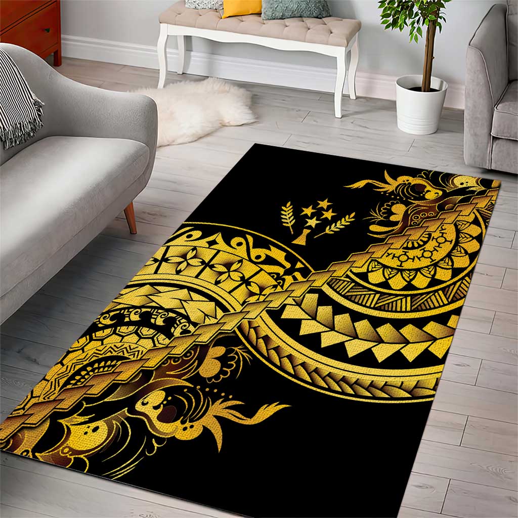 Kosrae Liberation Day Area Rug Polynesian Floral Tattoo - Polynesian Pride