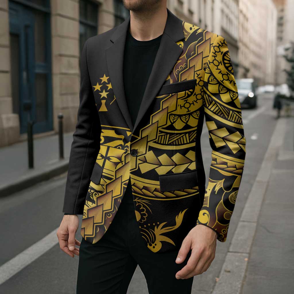 Kosrae Liberation Day Blazer Polynesian Floral Tattoo - Polynesian Pride