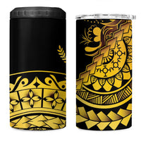 Kosrae Liberation Day 4 in 1 Can Cooler Tumbler Polynesian Floral Tattoo - Polynesian Pride