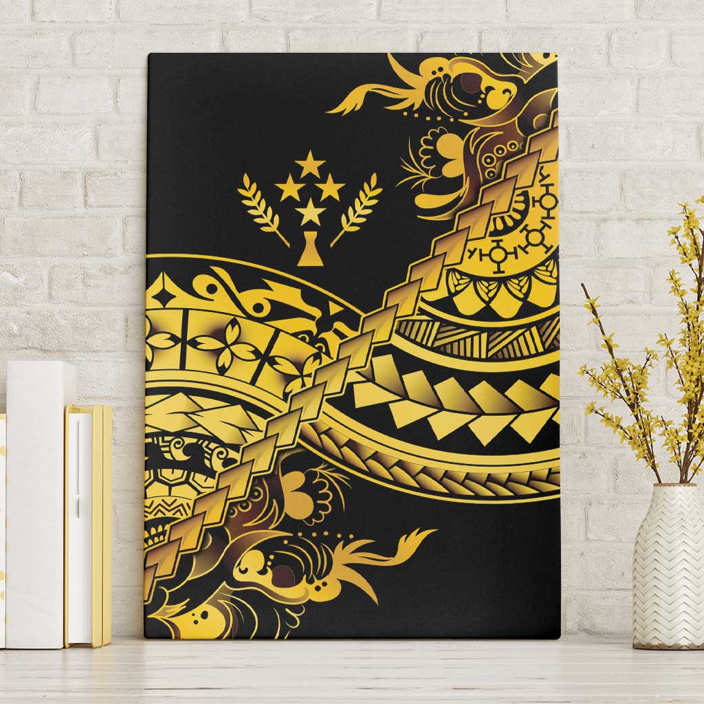 Kosrae Liberation Day Canvas Wall Art Polynesian Floral Tattoo - Polynesian Pride