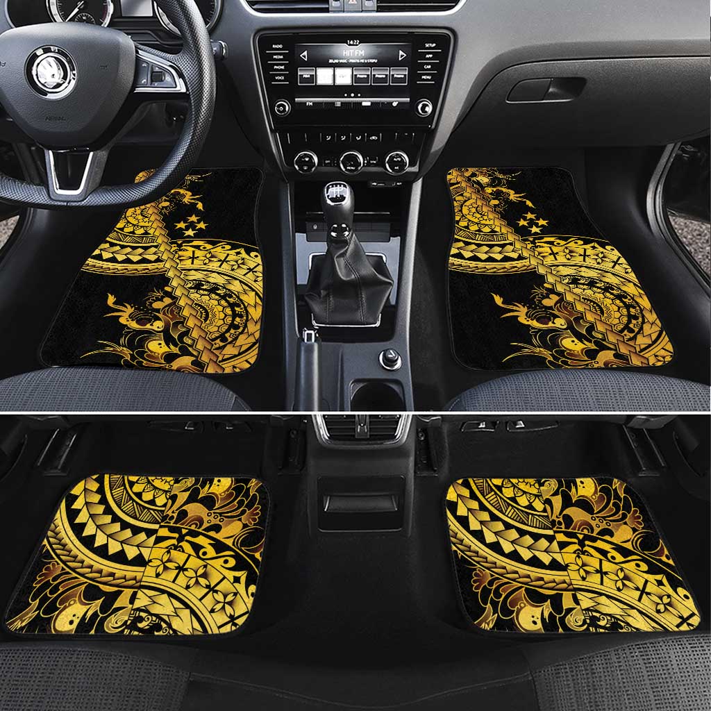Kosrae Liberation Day Car Mats Polynesian Floral Tattoo - Polynesian Pride