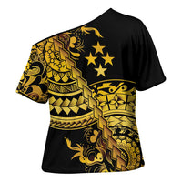 Kosrae Liberation Day Cross Shoulder Shirt Polynesian Floral Tattoo - Polynesian Pride