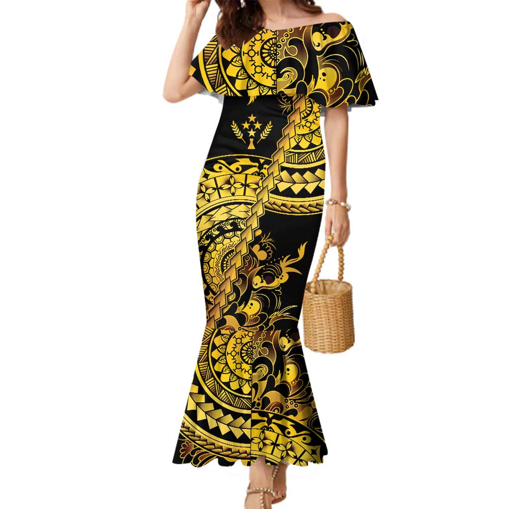 Kosrae Liberation Day Family Matching Mermaid Dress and Hawaiian Shirt Polynesian Floral Tattoo - Polynesian Pride