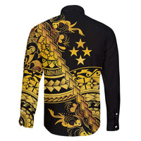 Kosrae Liberation Day Family Matching Puletasi and Hawaiian Shirt Polynesian Floral Tattoo - Polynesian Pride