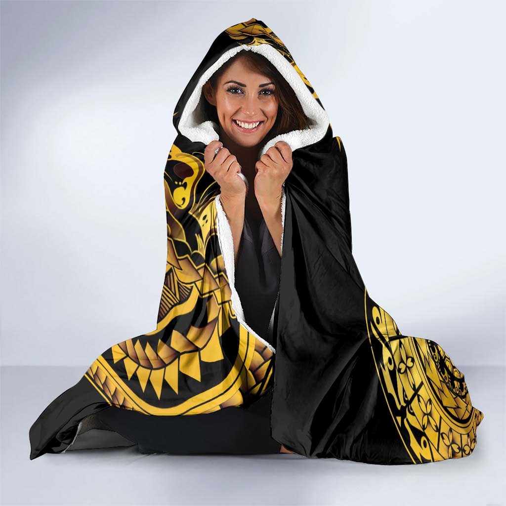 Kosrae Liberation Day Hooded Blanket Polynesian Floral Tattoo - Polynesian Pride