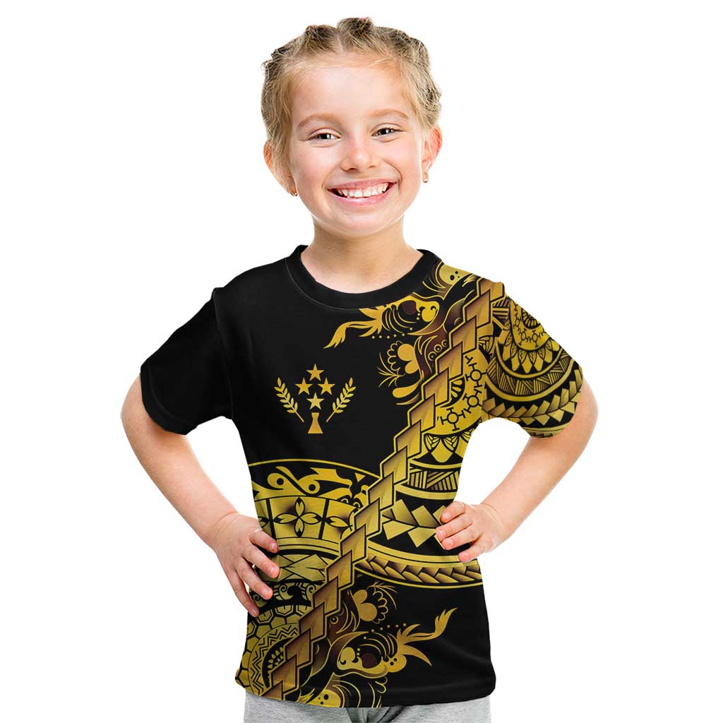Kosrae Liberation Day Kid T Shirt Polynesian Floral Tattoo - Polynesian Pride