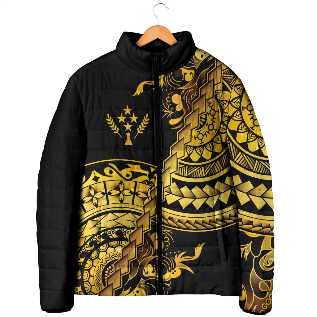 Kosrae Liberation Day Padded Jacket Polynesian Floral Tattoo - Polynesian Pride