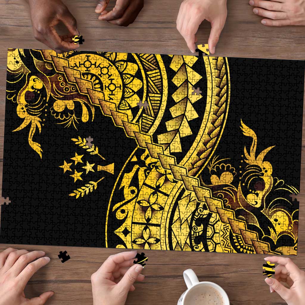 Kosrae Liberation Day Puzzle Polynesian Floral Tattoo - Polynesian Pride