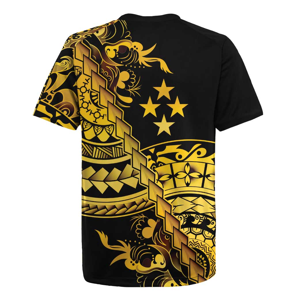 Kosrae Liberation Day Rugby Jersey Polynesian Floral Tattoo - Polynesian Pride